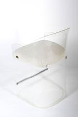 One Mid-Century Lucite Armchairs Cromed Details, 1960s