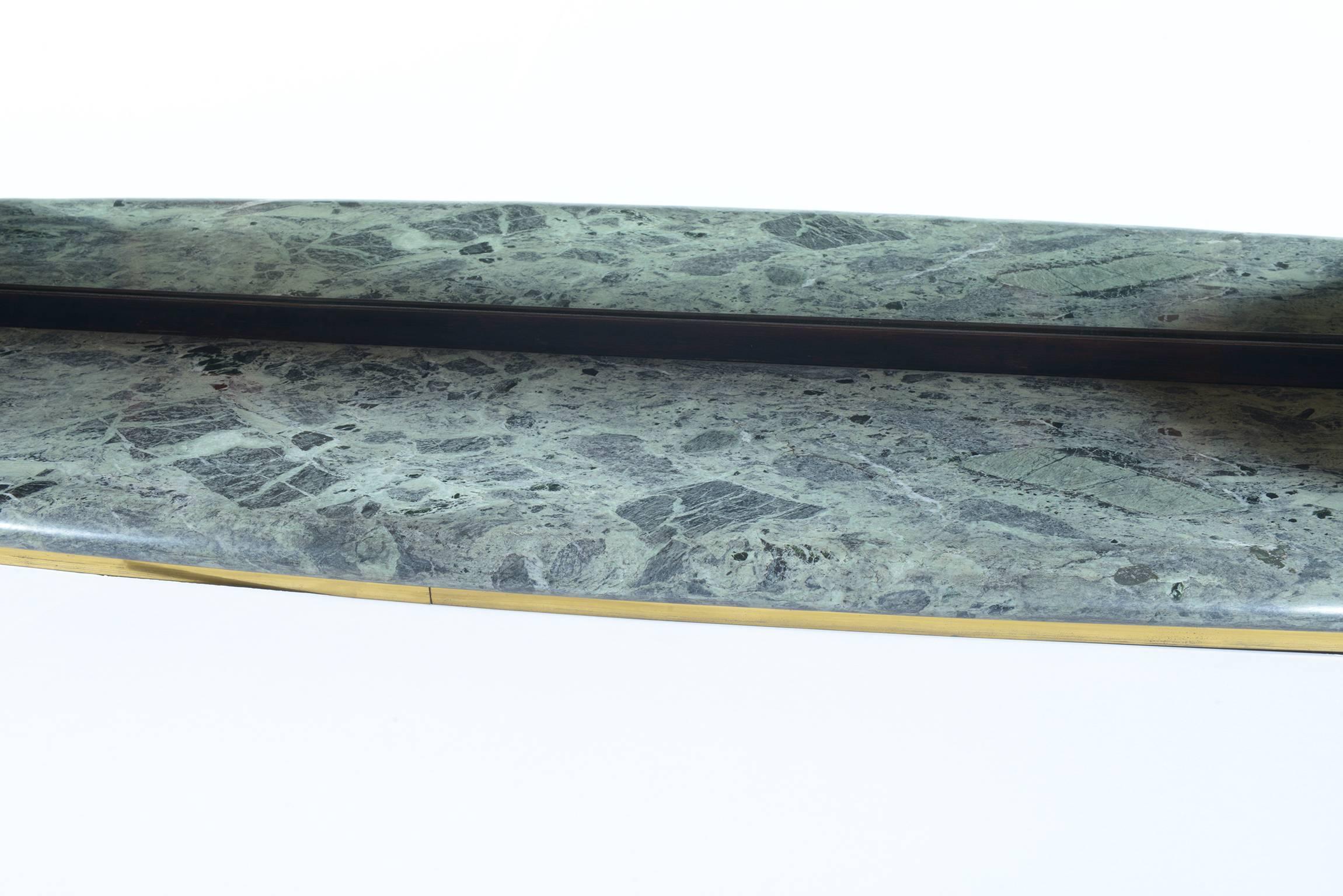 Big Mid-Century Italian Curved, Crystal Handles, Sideboard by Dassi 5