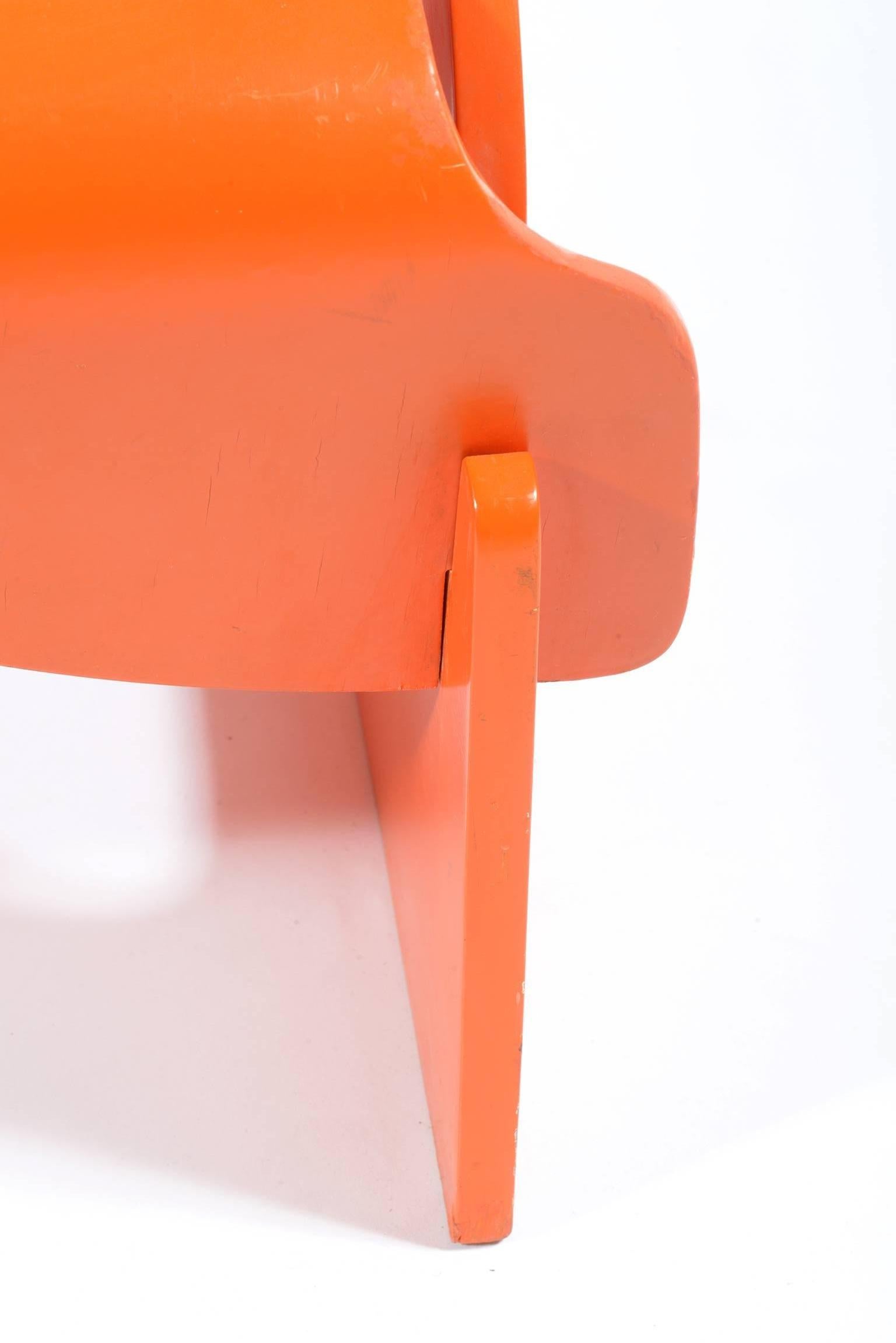 Iconic Mid-Century Orange Armchair by Joe Colombo for Kartell 3