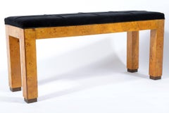 Italian Mid-Century Poplar Burlwood Bench