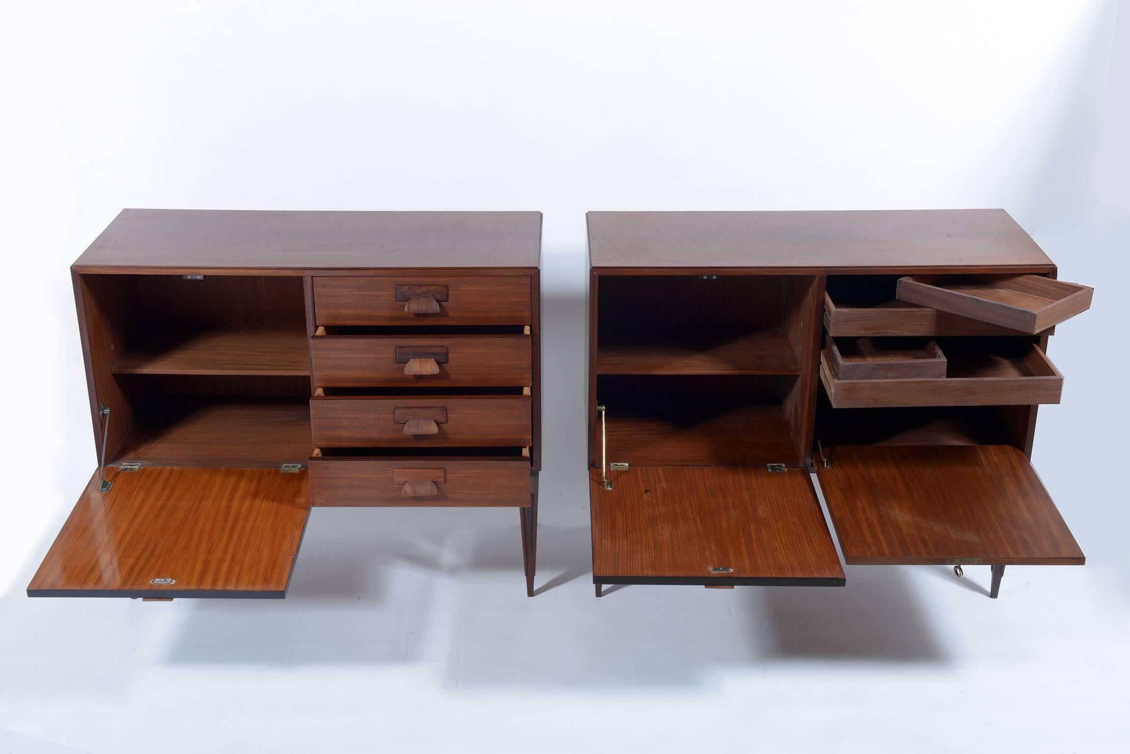 Italian Pair of Mid Century Cabinet-Sideboard by F.lli Proserpio, Signed