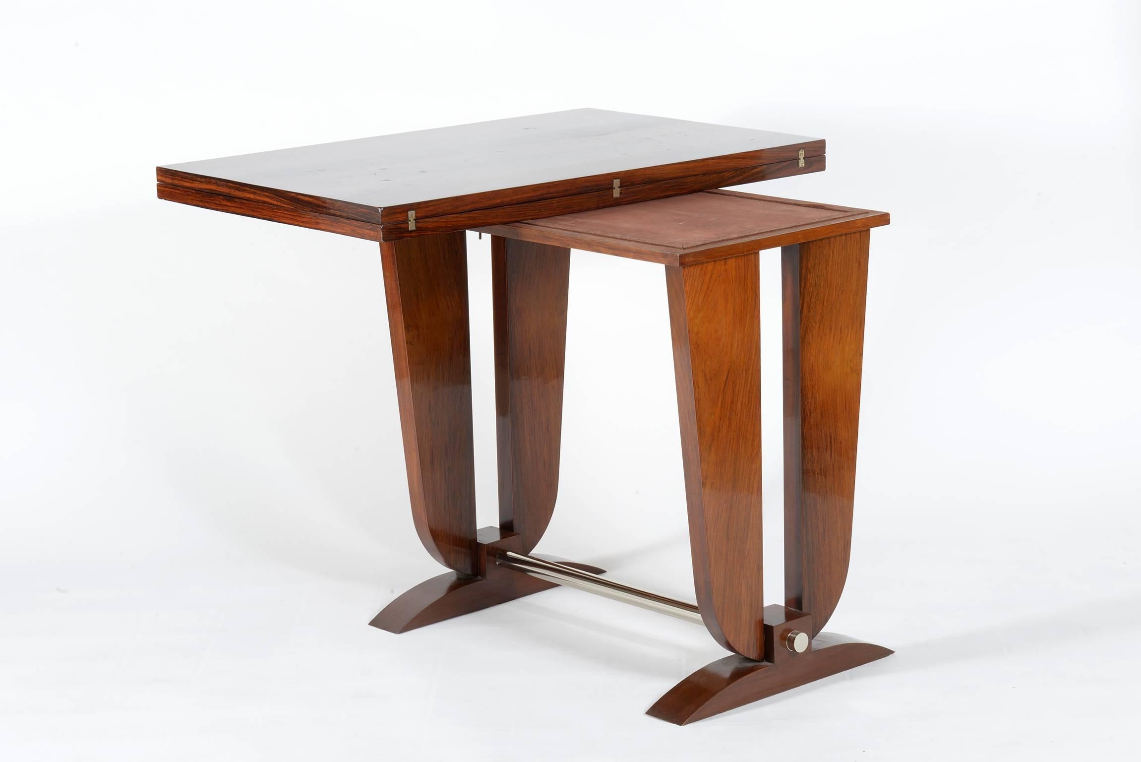 Mid-20th Century French Art Deco Openable and Doubled Top Table or Writing Desk