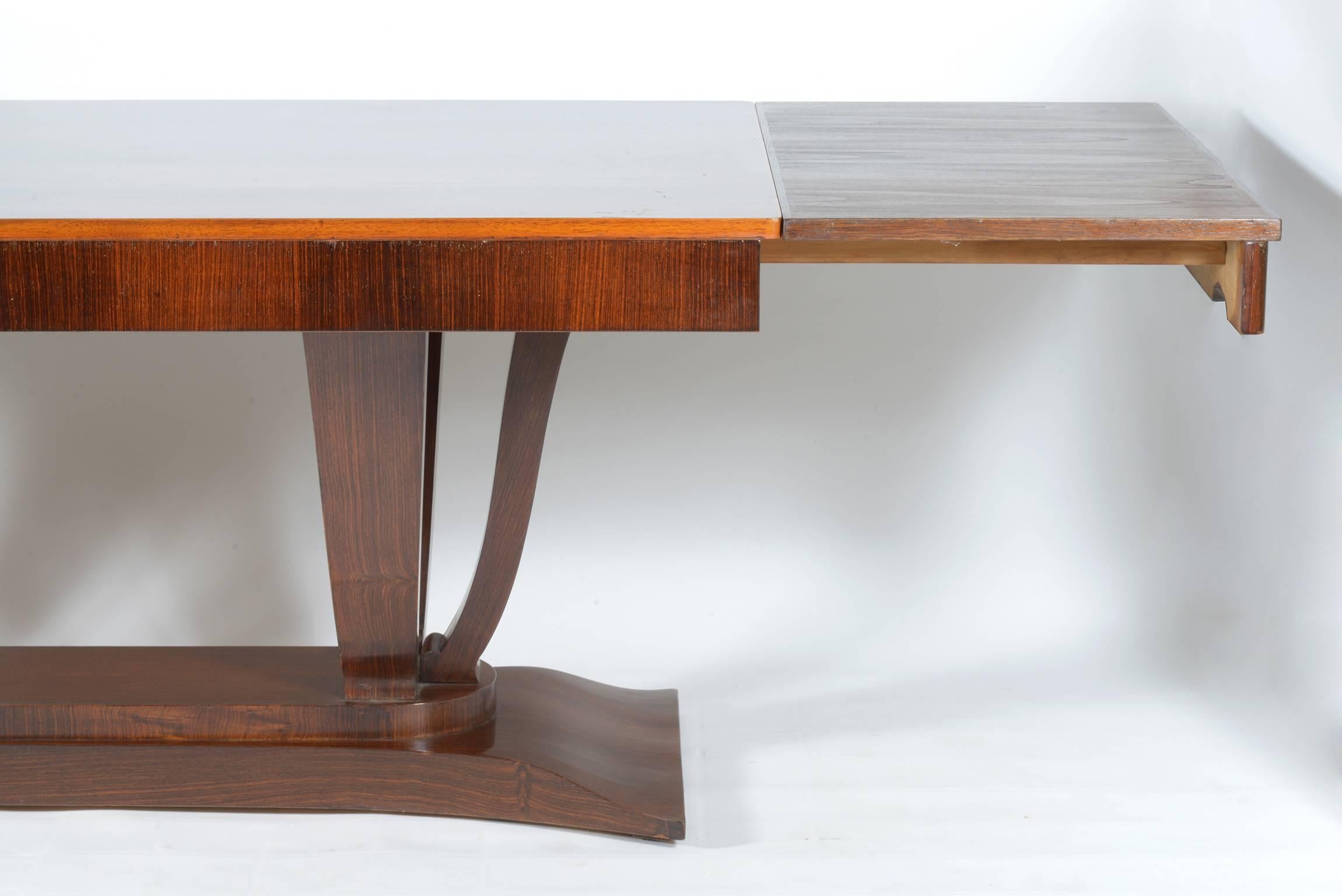 Art Deco Extendable Dining Table In Excellent Condition In Firenze, Toscana