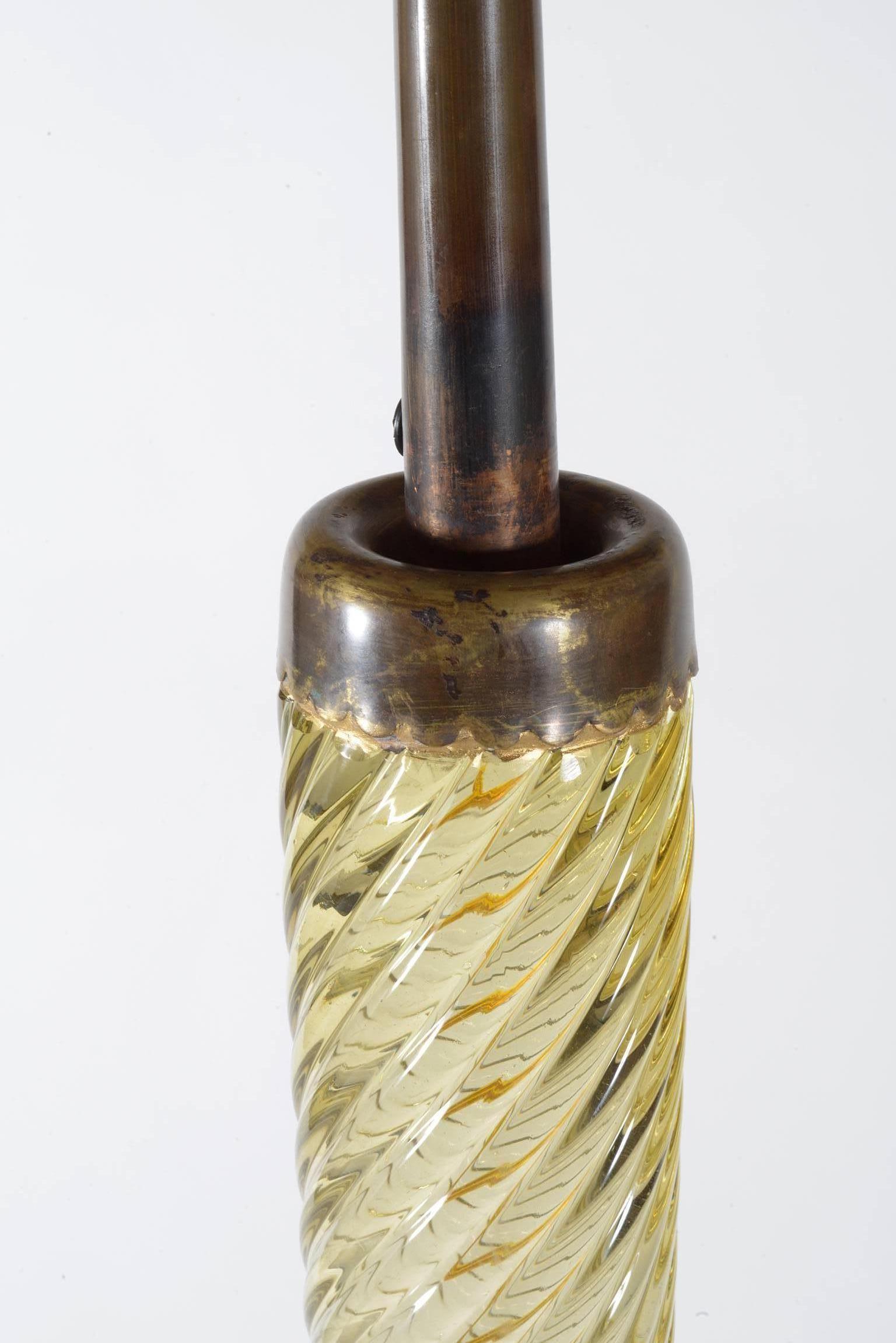 Mid-Century Modern 1940s Italian Murano Glass Standing Lamp by Venini
