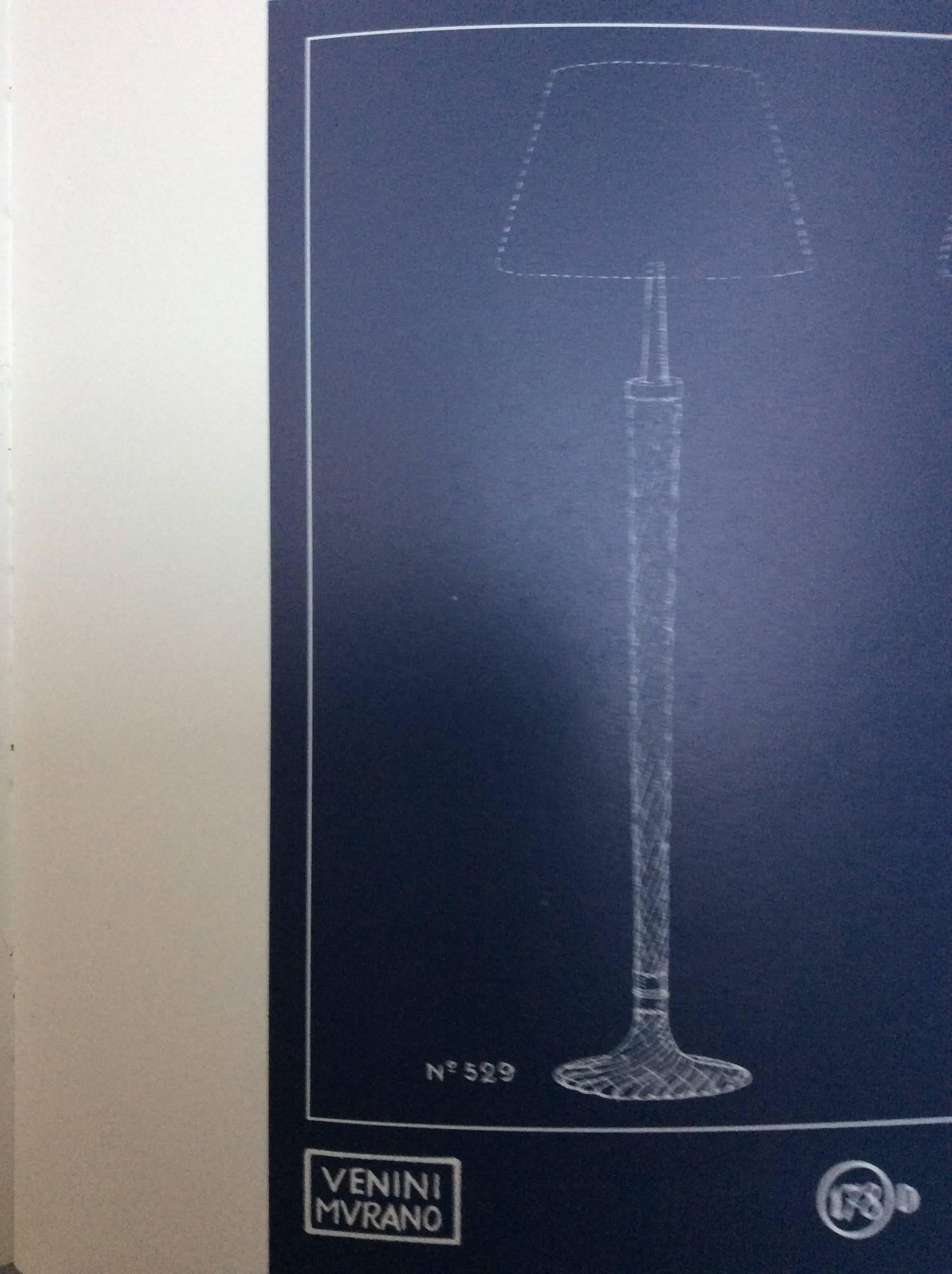 1940s Italian Murano Glass Standing Lamp by Venini 3