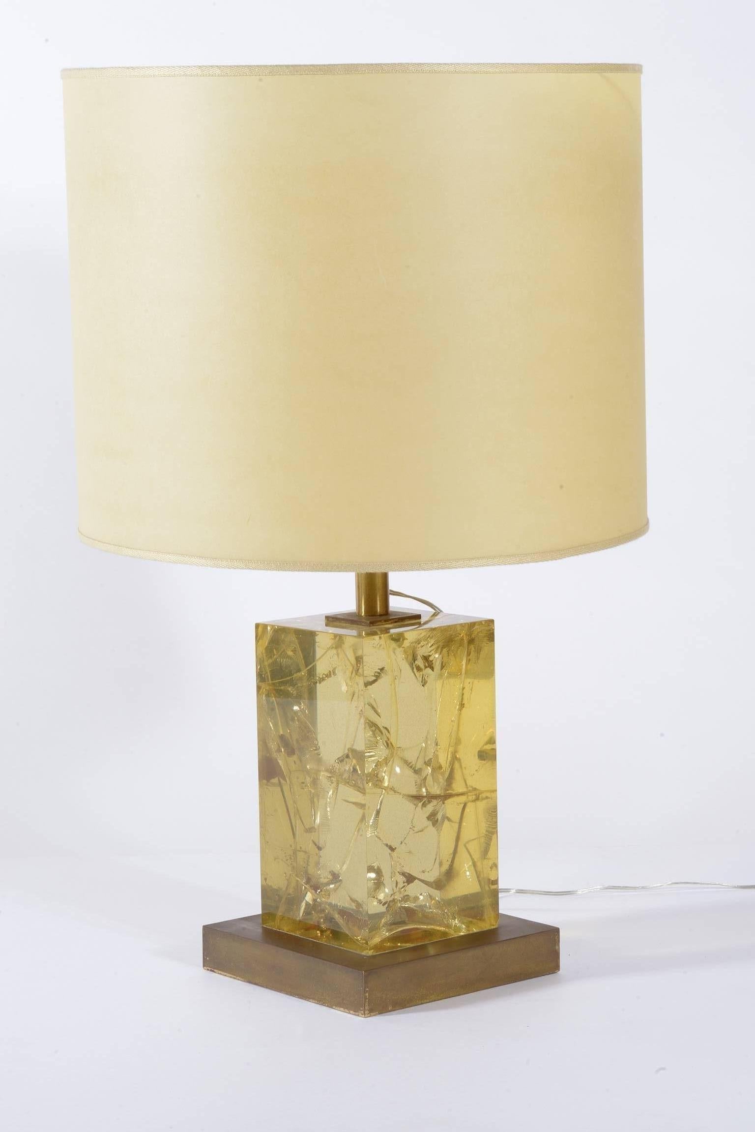 Mid-Century Modern Italian 1960s Fractal Resin Table Lamp
