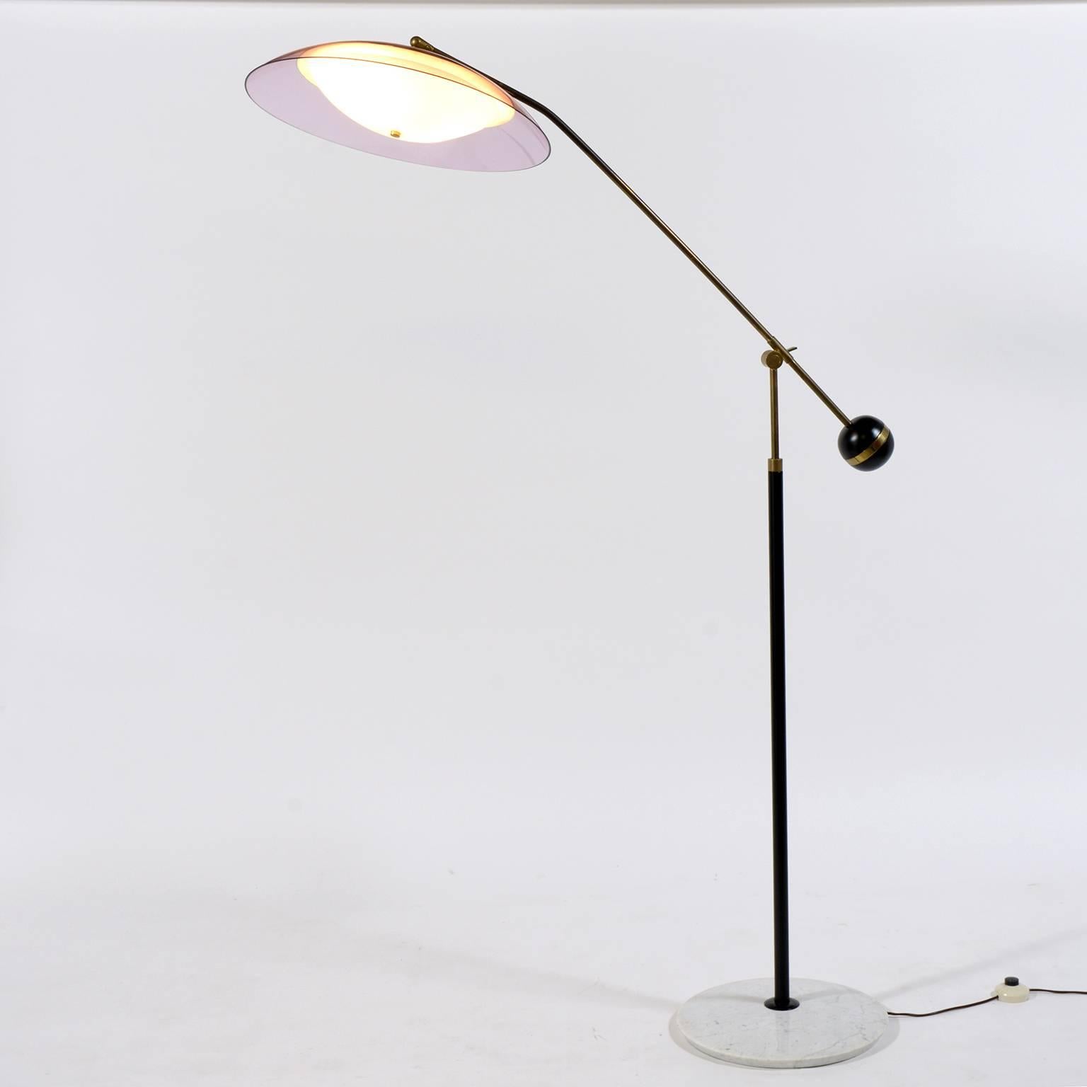 Stilux Milano Italian Midcentury Adjustable Standig Lamp , 1960. 4
