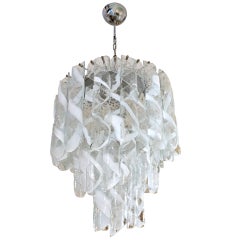 Mazzega Midcentury Italian Murano Glass Chandelier , 1960s
