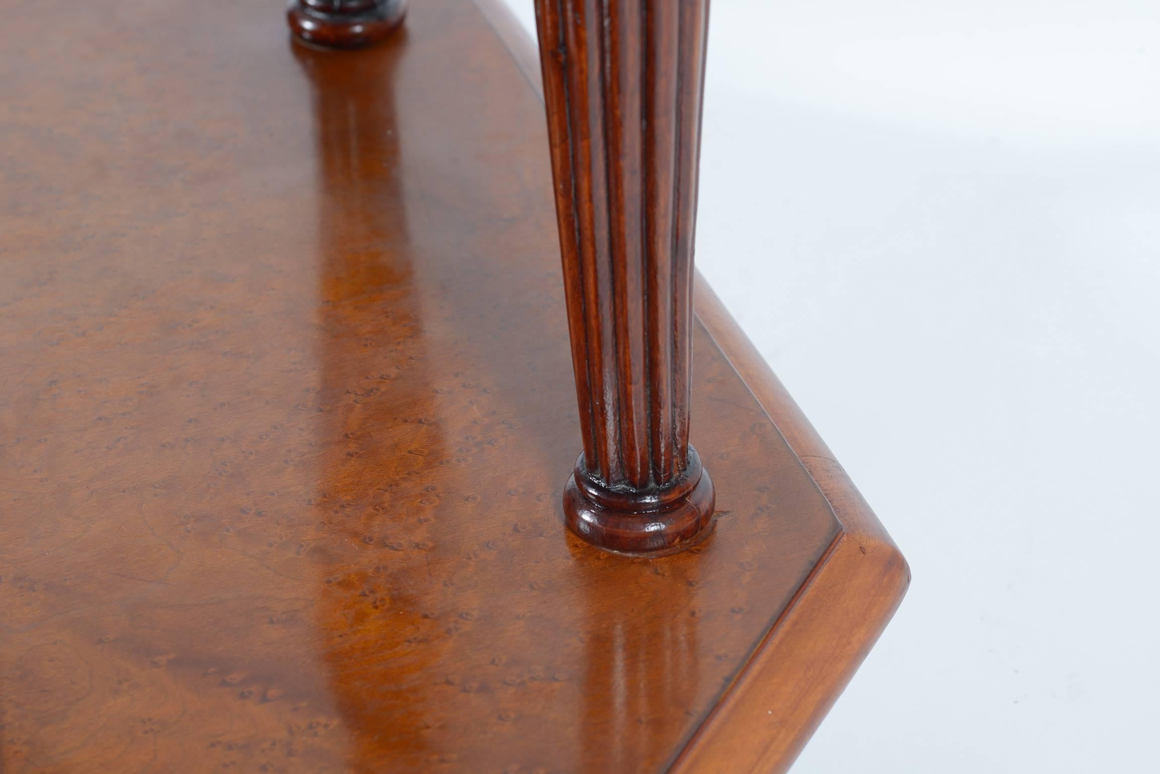 Wood Art Deco Italian Octagonal Bird-Eye's Maples Sofa Coffee Table or Side Table