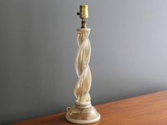 Pair of Murano Glass Twist Table Lamps Attributed to Barovier & Toso