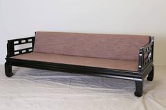 Black Lacquer Sofa by Michael Taylor for Baker