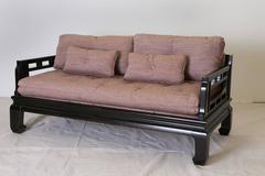 Black Lacquer Settees by Michael Taylor for Baker