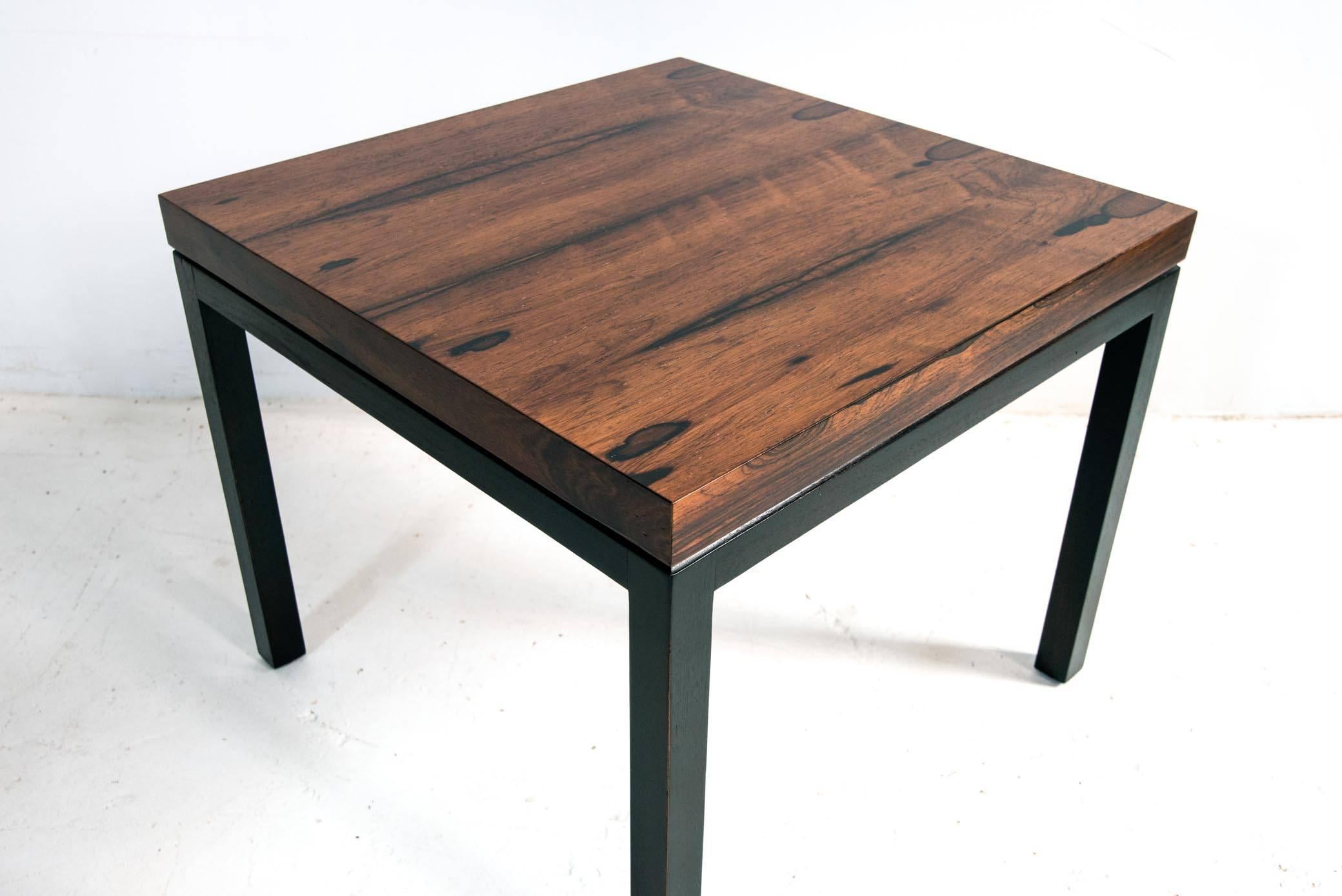 Mid-Century Modern Rosewood and Black Lacquer Side Table by Milo Baughman for Thayer Coggin