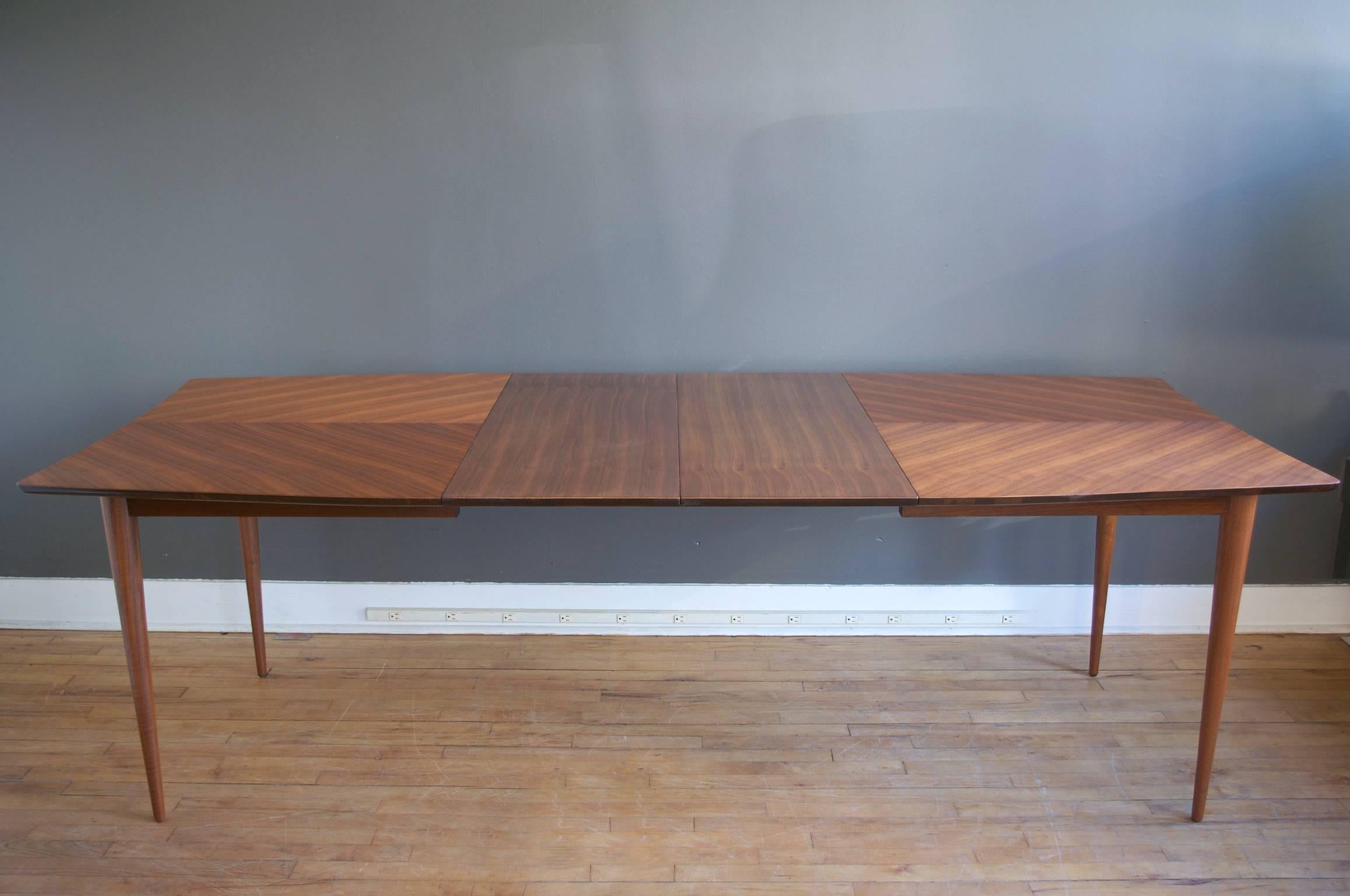 Mid-Century Modern Bleached Mahogany Expandable Dining Table by Paul Laszlo 