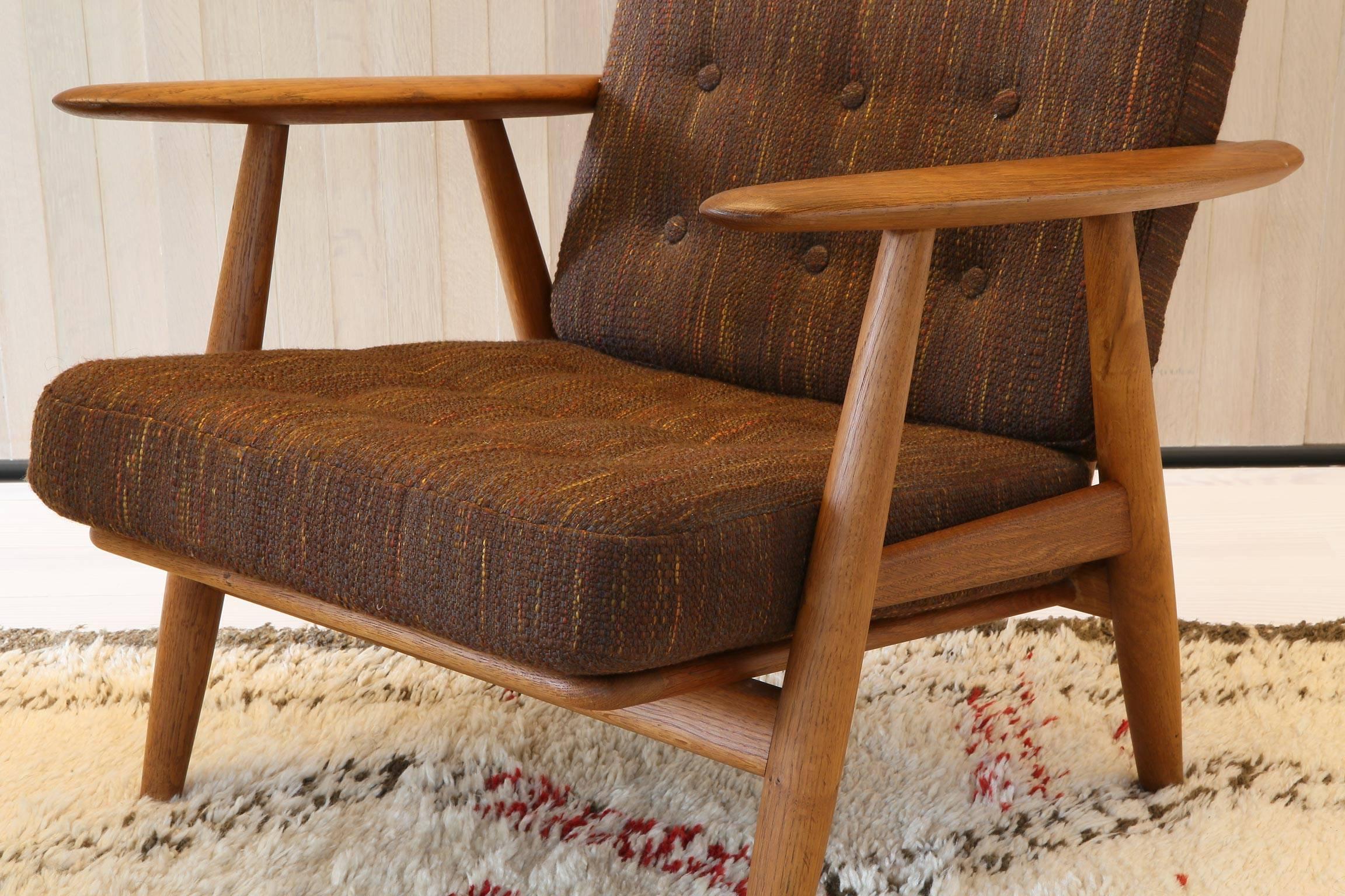 Danish Pair of Hans Wegner GE-240 Lounge Chairs