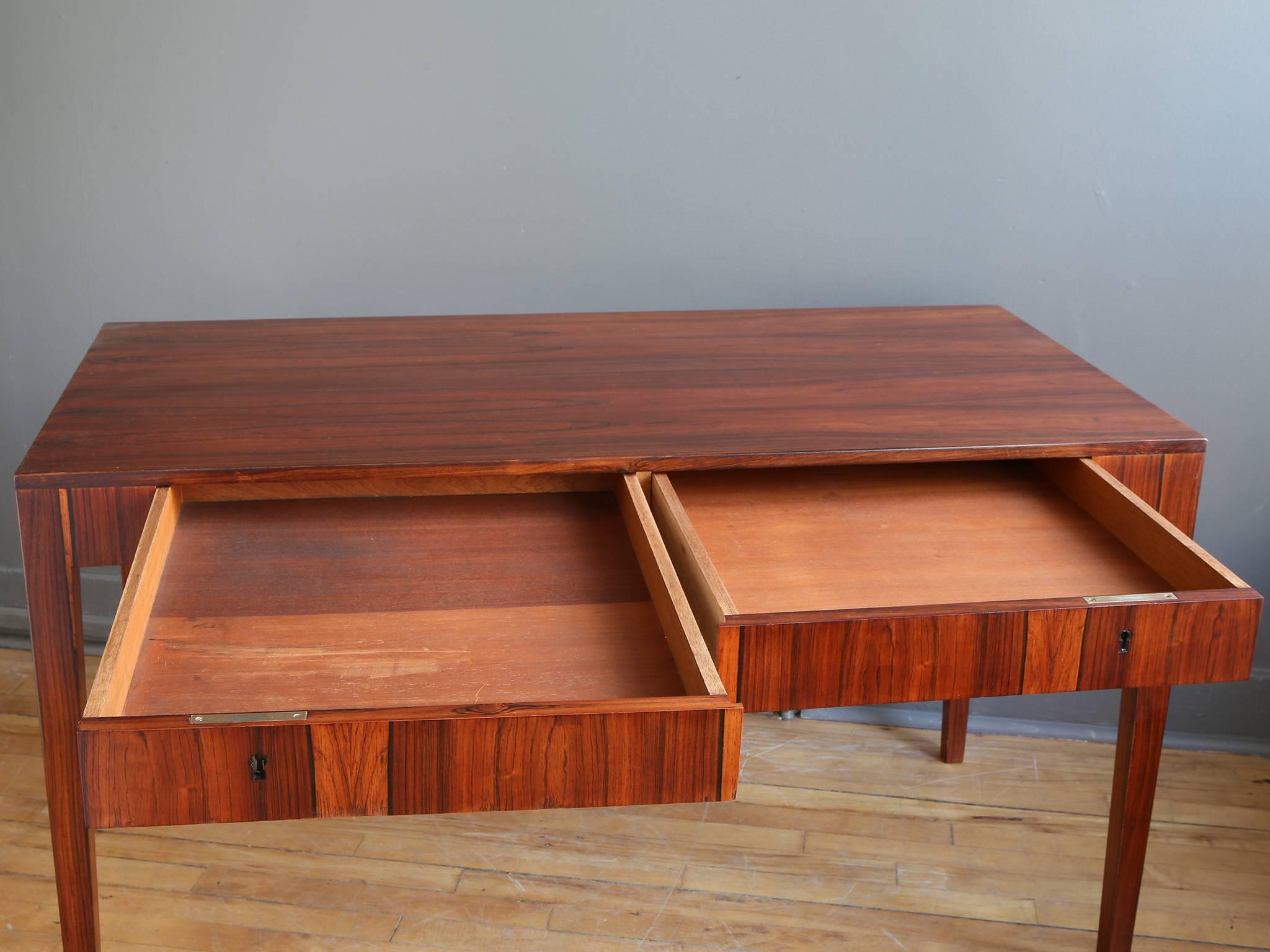Danish Rosewood Writing Desk by Riis Antonsen  In Excellent Condition In Cambridge, MA