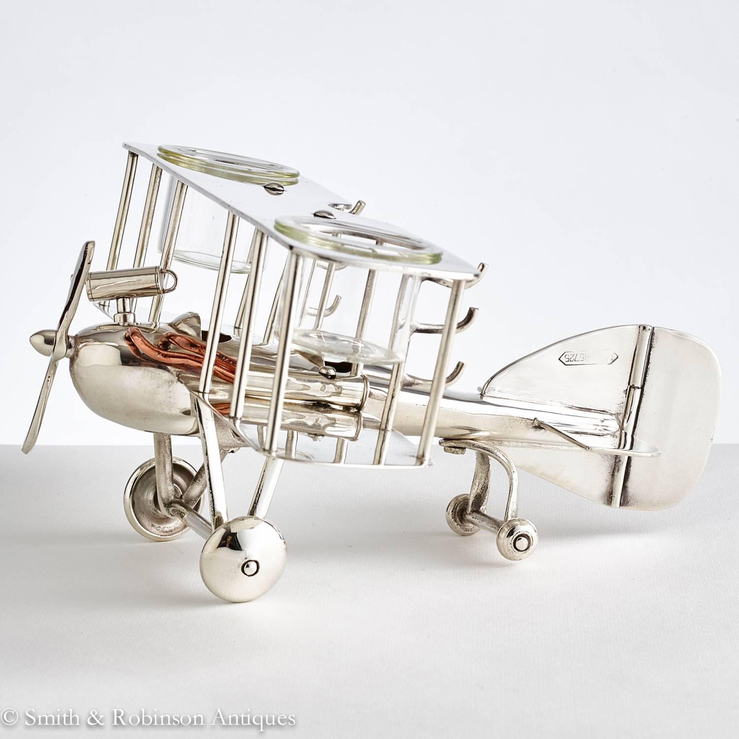 Very Unusual Desk Piece in the Form of a WW1 Bi-Plane, English, circa 1920 In Excellent Condition In London, GB