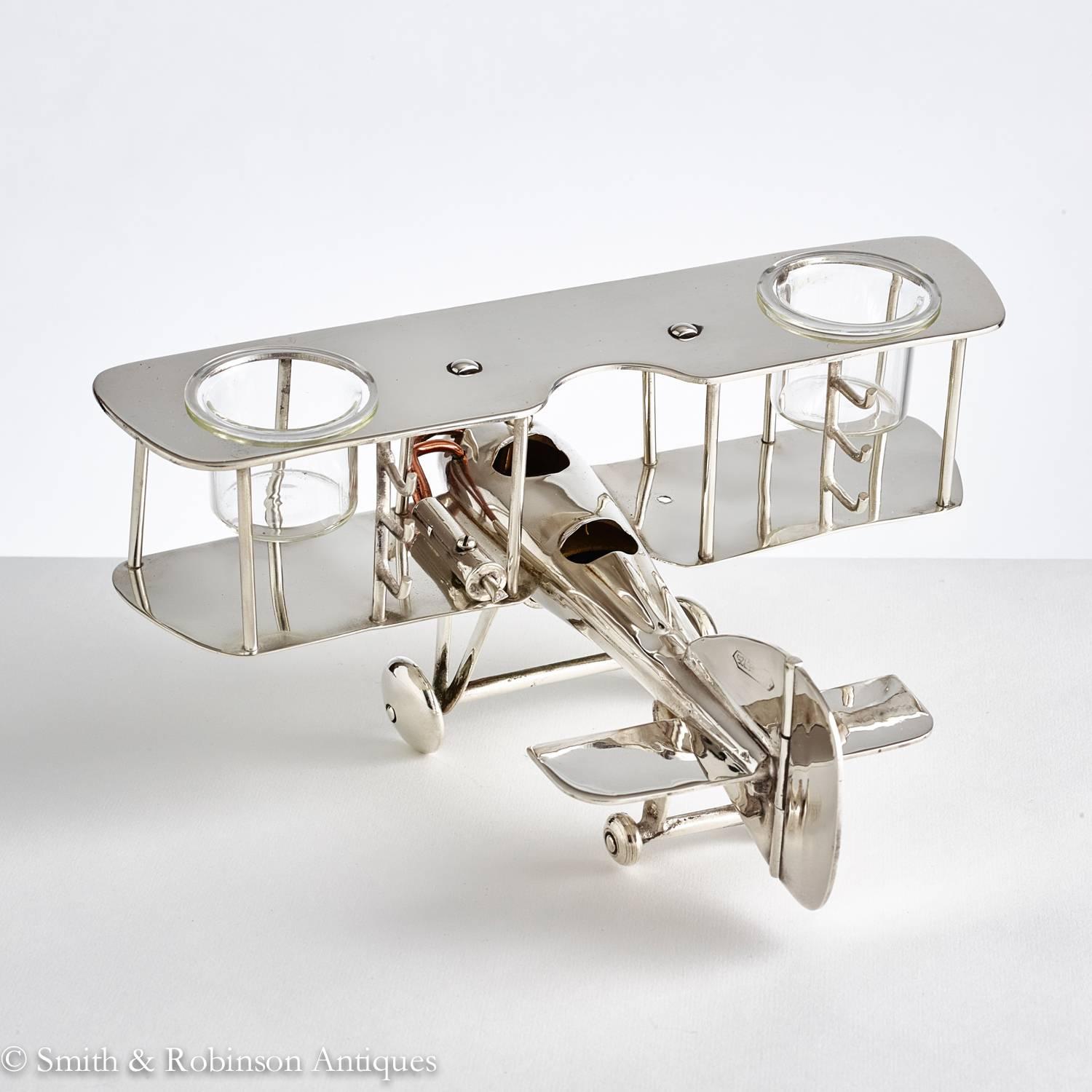 Early 20th Century Very Unusual Desk Piece in the Form of a WW1 Bi-Plane, English, circa 1920