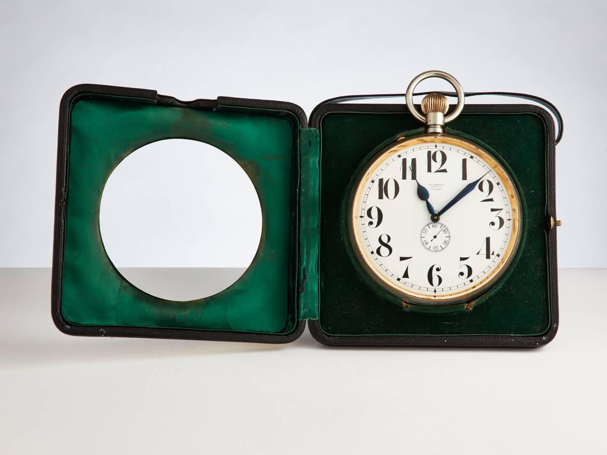 Italian Antique Monumental Silver Goliath Clock Circa 1910-1915 For Sale