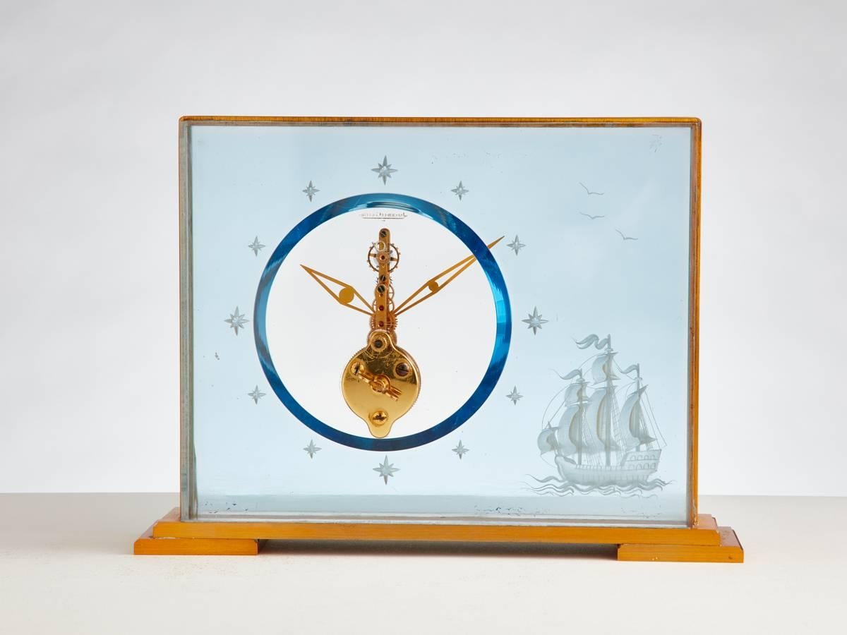 Vintage Jaeger-Le Coultre Marine Themed Clock, circa 1960 In Excellent Condition In London, GB
