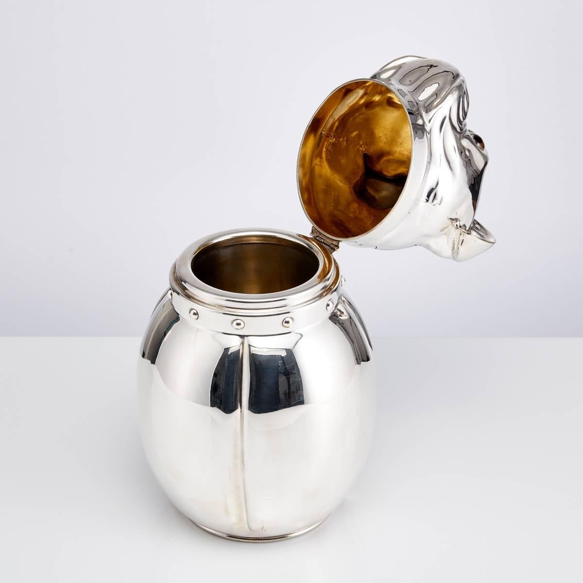 Austrian 20th Century French Bulldog Wine Cooler Austria, circa 1935 For Sale