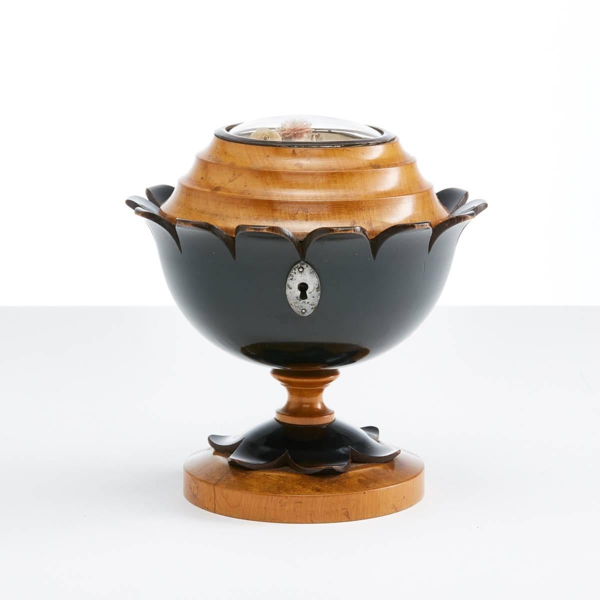 19th Century Boxwood and Ebonized Base Tea Caddy, English, circa 1820 In Excellent Condition In London, GB