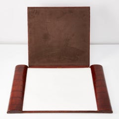 Pure Art Deco crocodile leather desk piece circa 1925