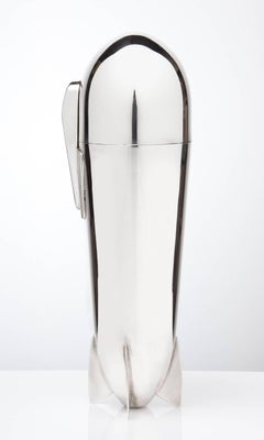 Superb Large Silver-Plated Zeppelin Cocktail Shaker Set, Germany circa 1930