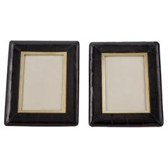 20th Century Pair of Antique Leather Picture Frames, Circa 1910-1915