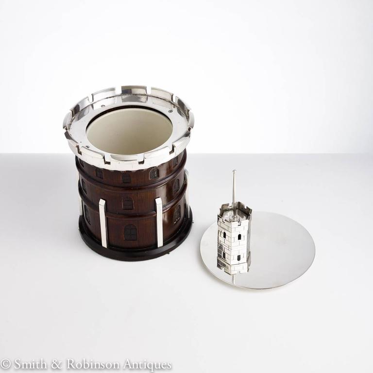 Novelty Ice Bucket in the Form of a Tower, English circa 1920 For Sale