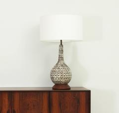 Large Midcentury Glazed Ceramic Table Lamp