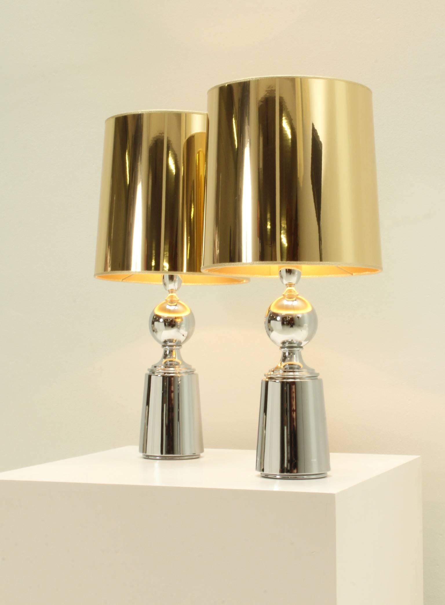Pair of Table Lamps from 1970s by Metalarte For Sale 1