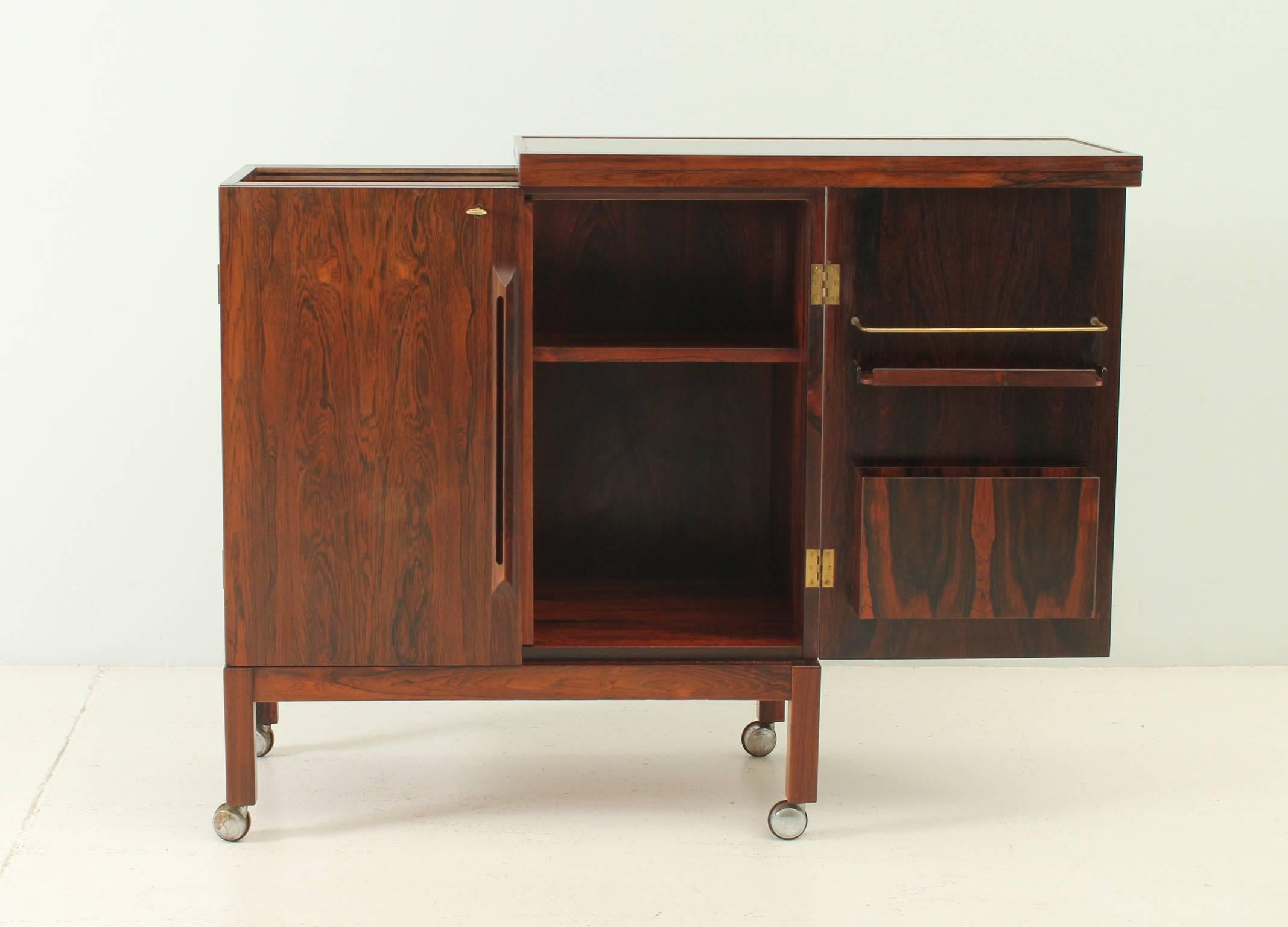 Mid-Century Modern Torbjørn Afdal Rosewood Bar Cabinet For Sale