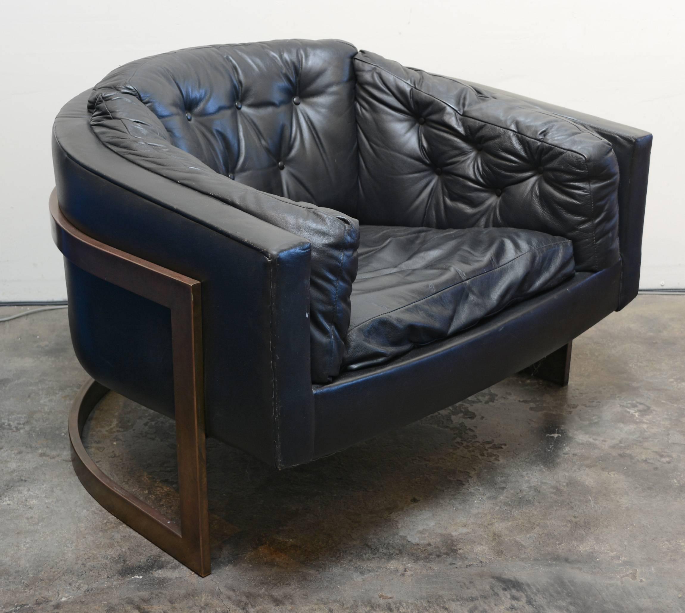 Plated Large Barrel Chair by Jules Heumann for Metropolitan