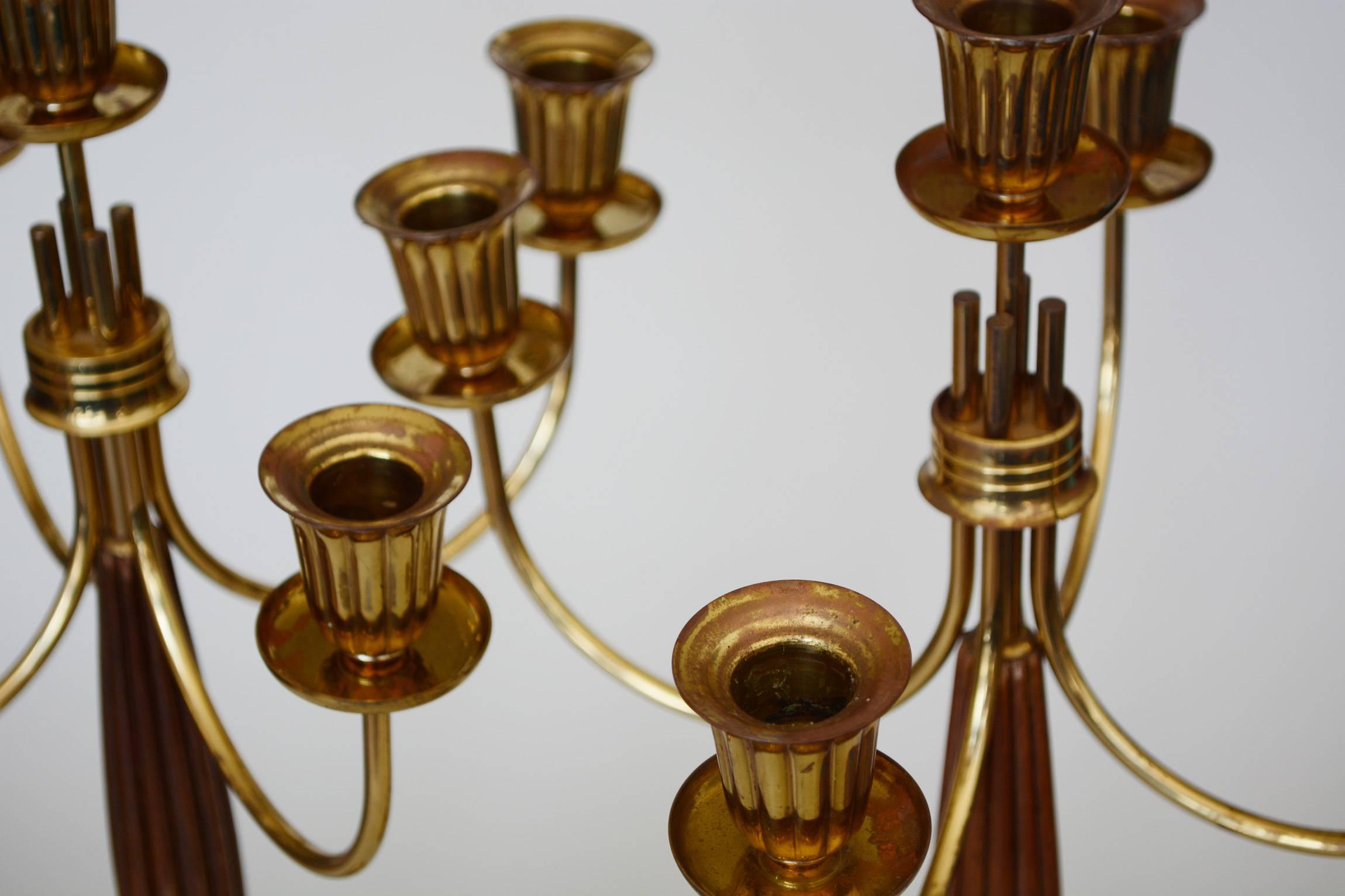 Mid-20th Century Dorlyn Silversmith Candelabras Attributed to Tommi Parzinger