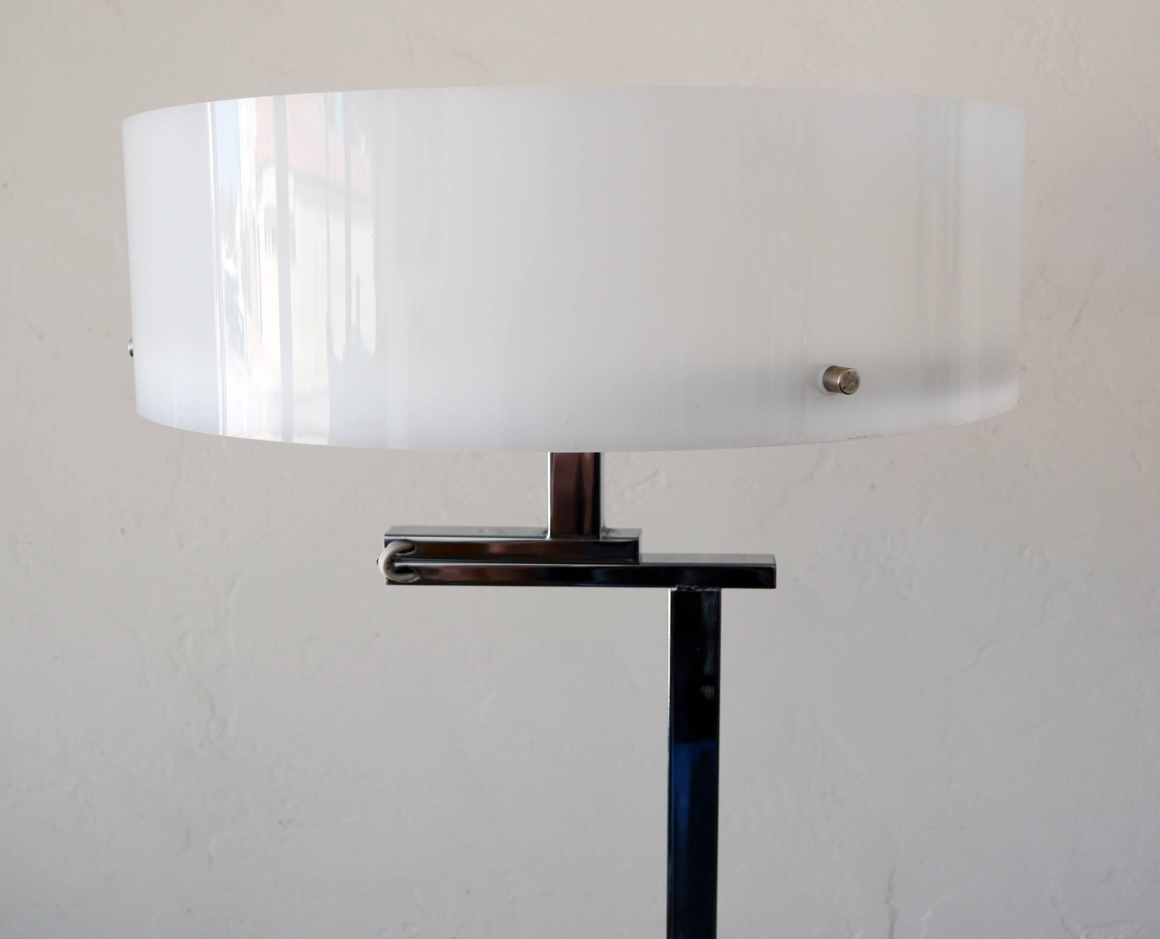 Late 20th Century Chrome and Acrylic Flip-Top Floor Lamp