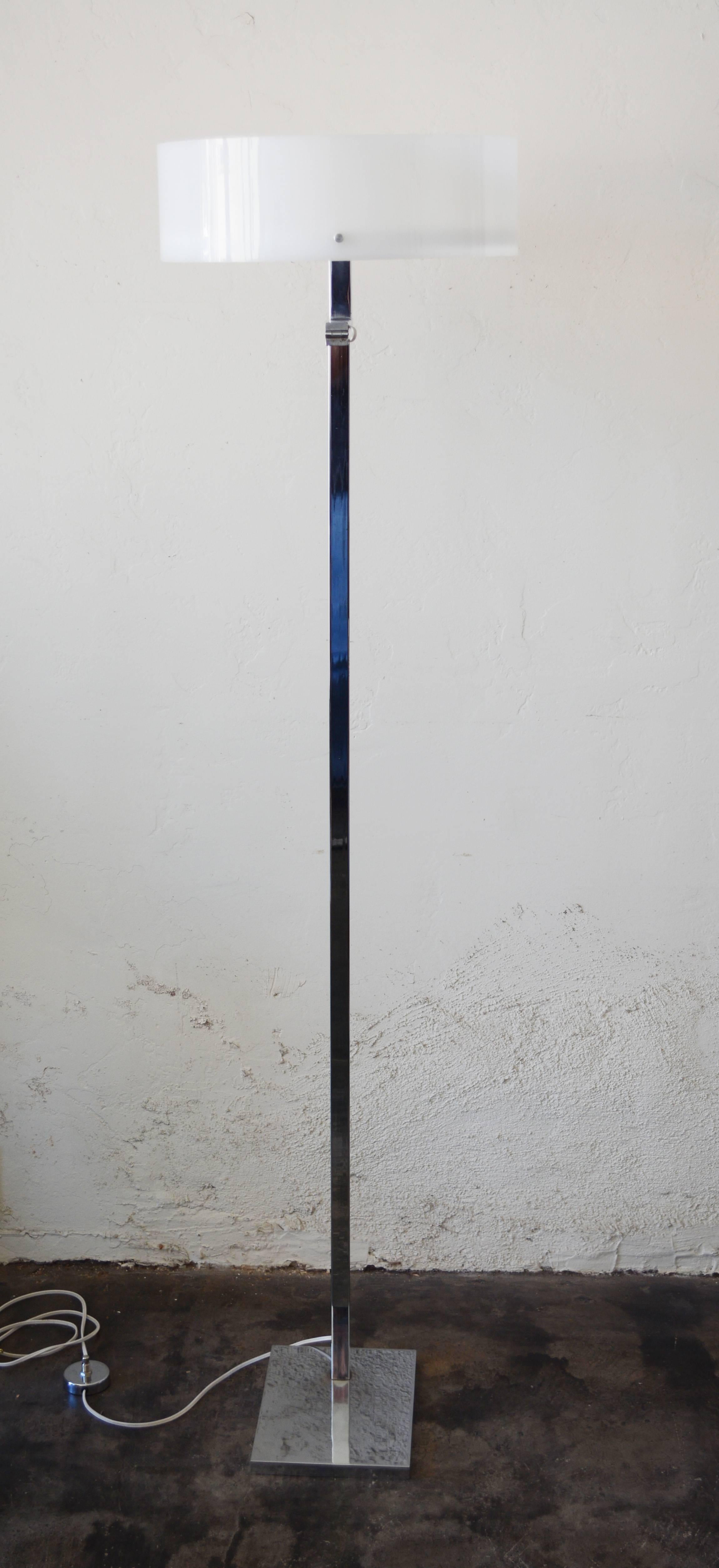 Mid-Century Modern Chrome and Acrylic Flip-Top Floor Lamp