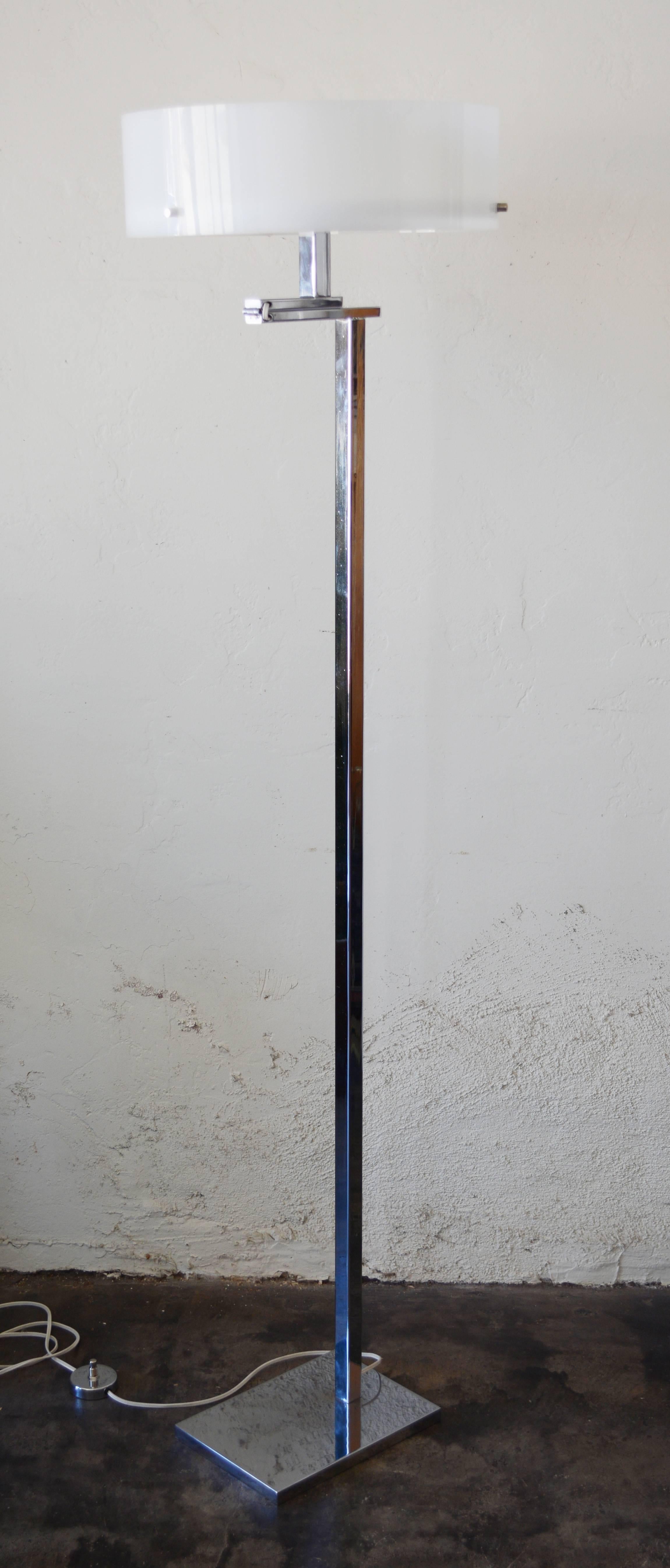 American Chrome and Acrylic Flip-Top Floor Lamp