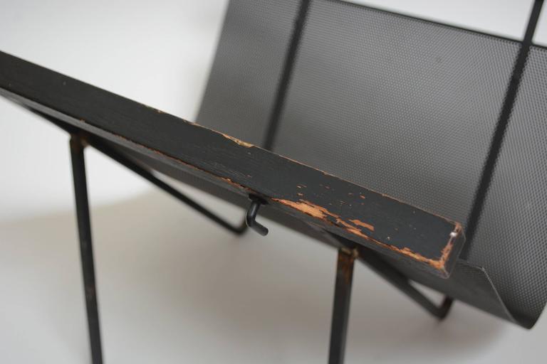 Modernist Perforated Steel Magazine Rack at 1stDibs