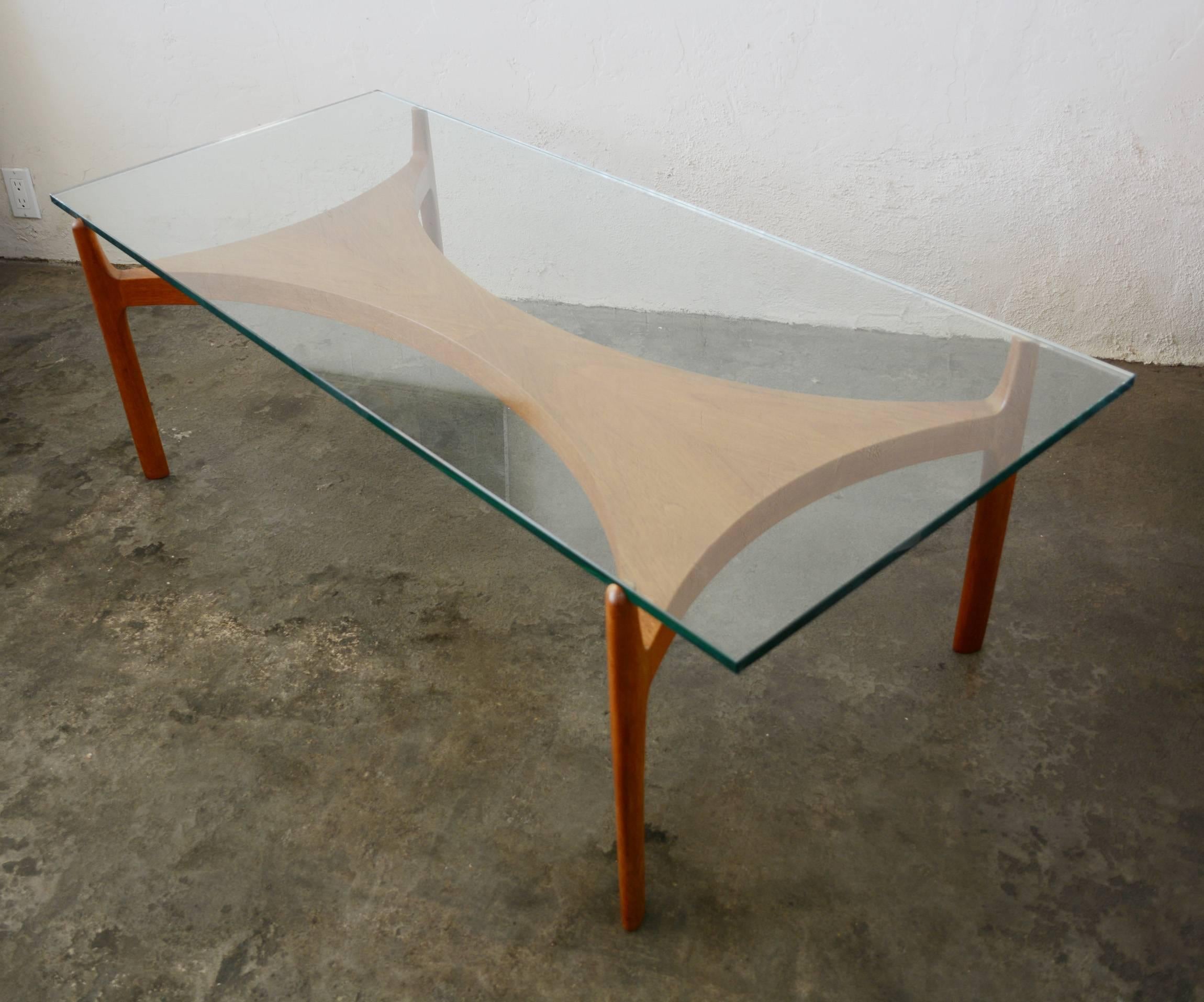 Mid-20th Century Sculptural Teak Coffee Table by Sven Ellekaer for Christian Linneberg