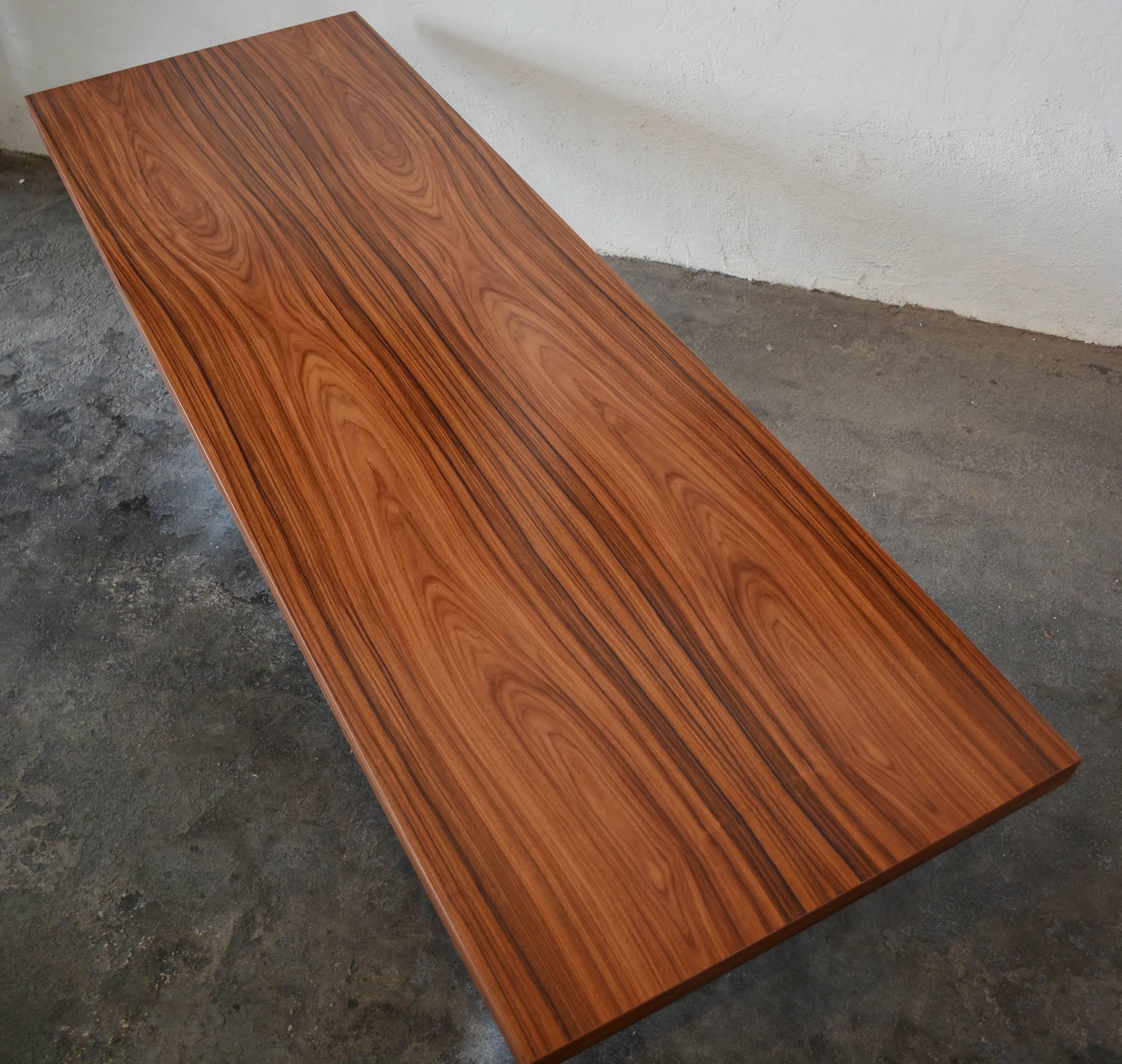 Heltborg Møbler Rosewood and Chrome Coffee Table In Good Condition For Sale In San Mateo, CA