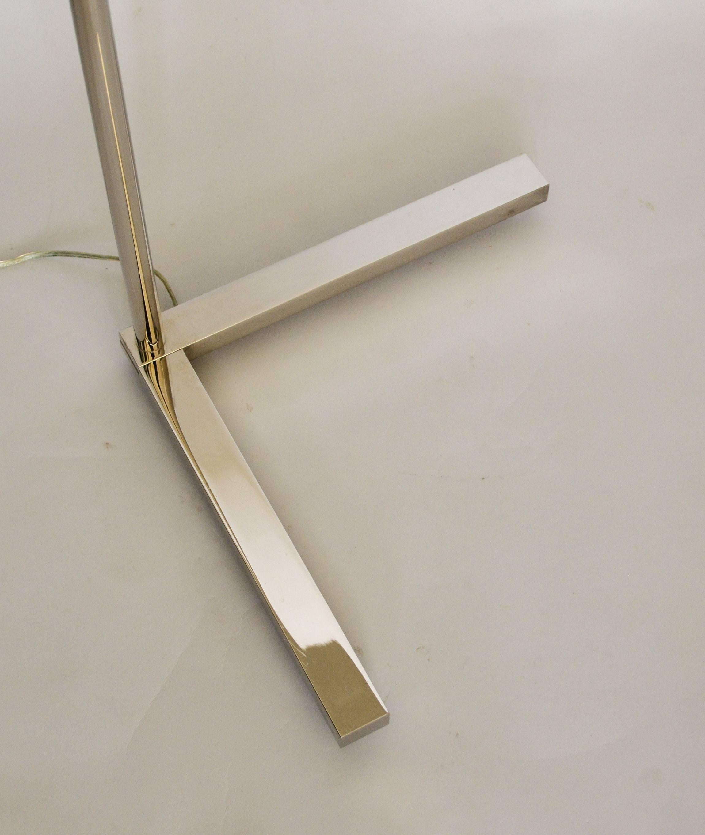 Nickel-Plated Adjustable Reading Lamp In Excellent Condition In San Mateo, CA