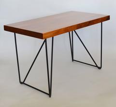 Luther Conover Walnut and Iron Side Table