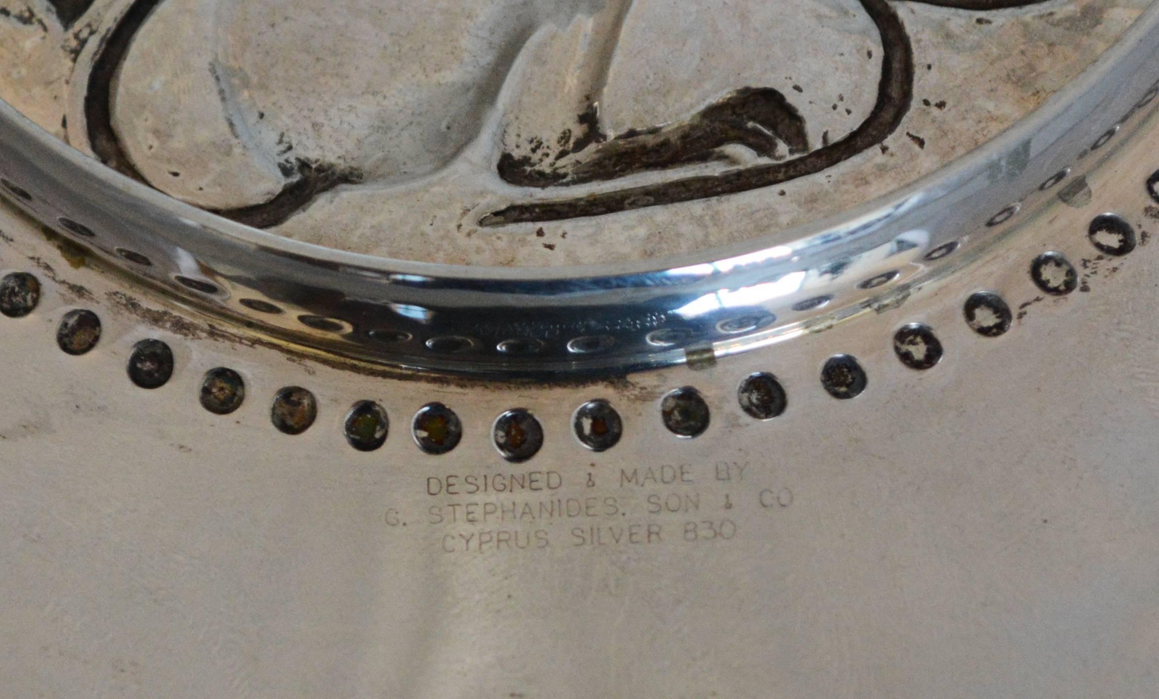 Plato de plata de G. Stephanides Hijo Chipre en Bueno estado para la venta en San Mateo, CA