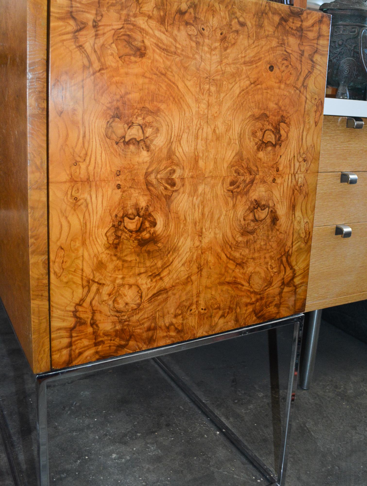 Milo Baughman Burl and Marble Credenza Sideboard For Sale 9