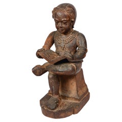 Asian Hand Carved Hardwood Figure of a Child