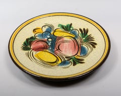 1940's Studio Pottery Plate with Fruit Still Life by Myrton Purkiss