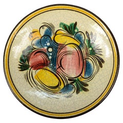 1940's Studio Pottery Plate with Fruit Still Life by Myrton Purkiss