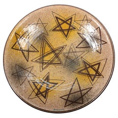 1948 Studio Pottery Plate with Stars by Myrton Purkiss Gift to Nelbert Chouinard