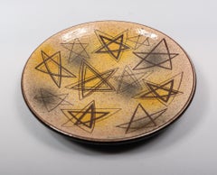 1948 Studio Pottery Plate with Stars by Myrton Purkiss Gift to Nelbert Chouinard
